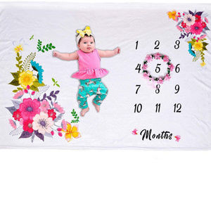 Luxurious floral milestone baby blanket